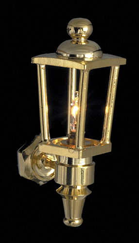 Dollhouse Miniature Brass Coach Lamp, 1/Pk